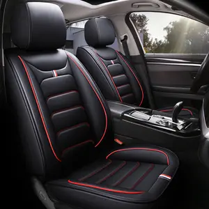 Leather Car Seat Covers for Five Seats, All-Season Universal Fit Full Surround Protection, Durable Automotive Interior Accessories, Car Seat Protectors