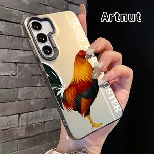 Phone Case Compatible with Samsung Galaxy S23 Ultra S24 Plus S25 S22+ Vibrant Rooster Pattern Shockproof Anti-Scratch Durable PC Back Protective Cover Cellphone Protective