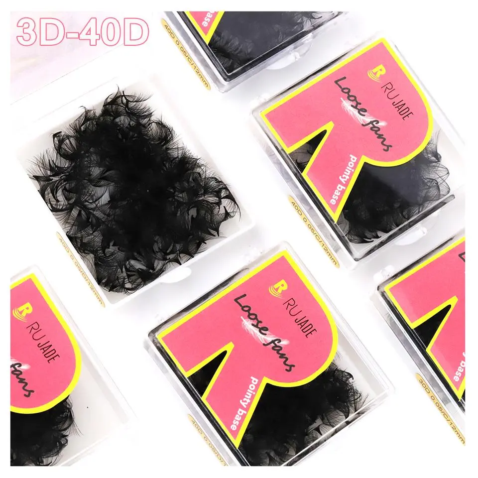 Rujade Premade 3D-40D Loose Fans Lash Mega Volume Fans Eyelash Extensions Loose Fans Medium Stem Pointy Base Premade Fans Lashes 2026 New