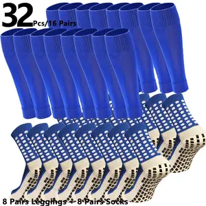 16 Pairs Summer Lightweight Moisture-wicking and Breathable Comfortable Spandex Professional Anti-slip Football Socks, Suitable for Both Men and Women, and Suitable for Football Training and Matches.