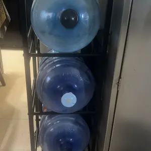 5 Gallon Water Jug Holder, Moveable Heavy Duty Water Rack with 4 Wheels, Rack for Water Jug Storage, Space Saving Water Stand, Black