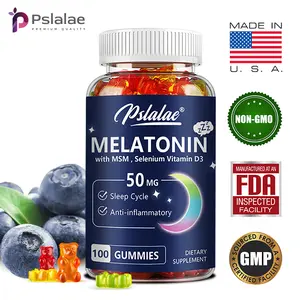 Pslalae - Sleep Supplement Gummies with Melatonin, MSM, Selenium, Vitamin D3 for Relaxation, Natural Sleep - 60 Gummies
