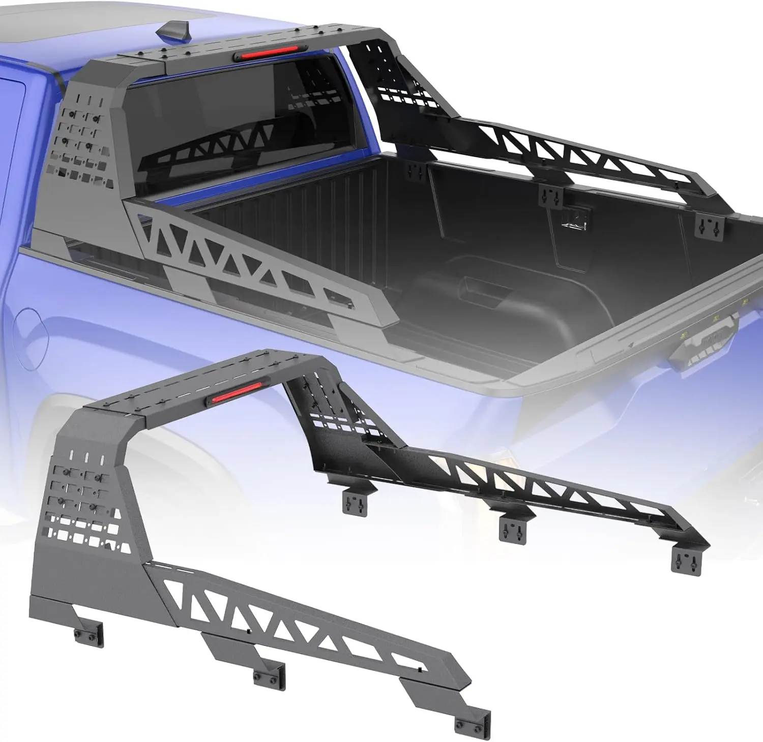 Universal Truck Bed Roll Bar, Adjustable Width & Height Roll Bar Cargo Chase Rack For Ford Ranger & F-150, For Chevy Silverado & GMC Sierra & Dodge Ram 1500, Colorado & Canyon, For Tundra, Titan, Steel, Stainless Steel