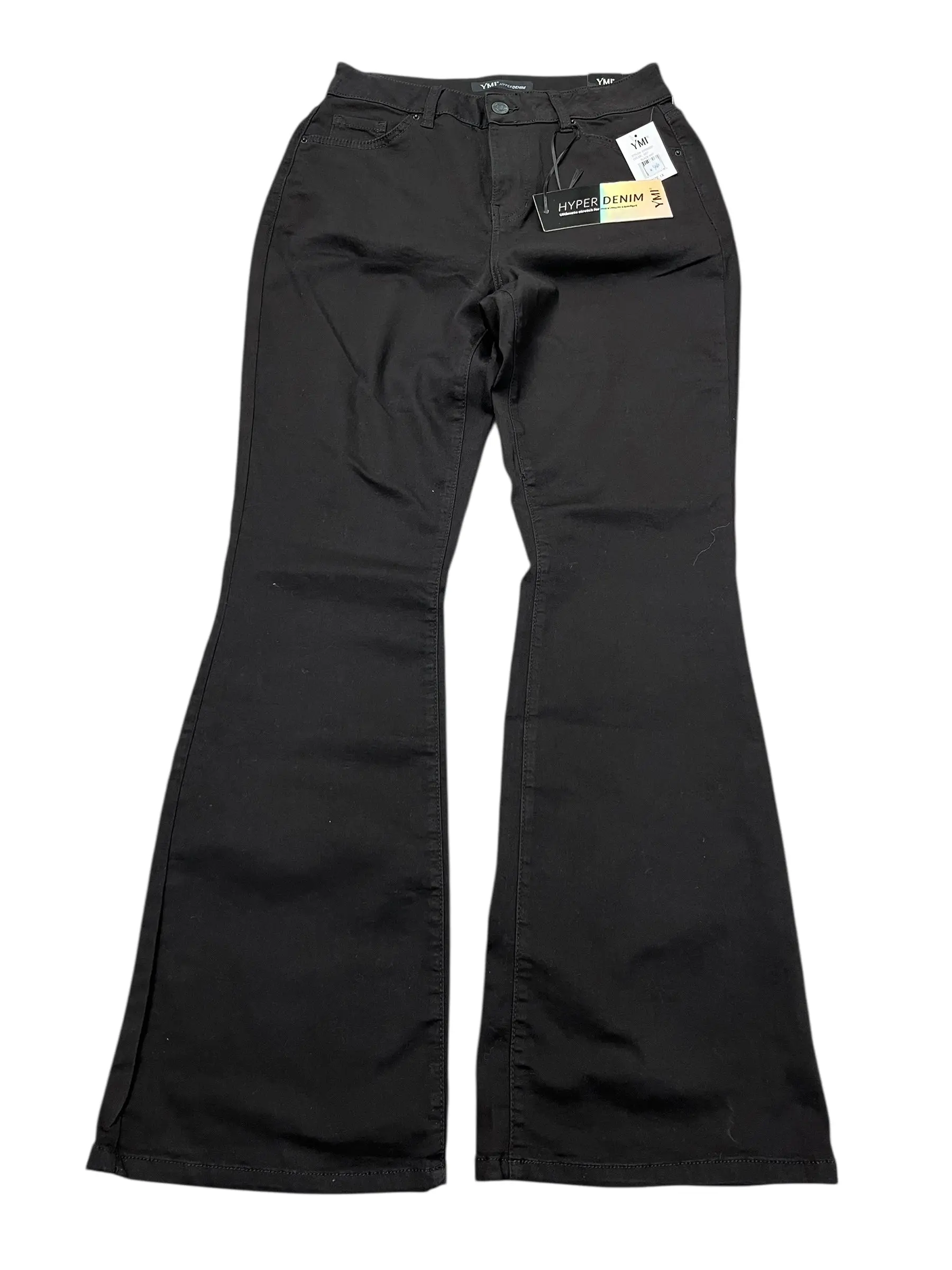 Jeans Flared By Ymi In Black Denim, Size:1X Jeans Flared By Ymi In Black Denim, Size:1X