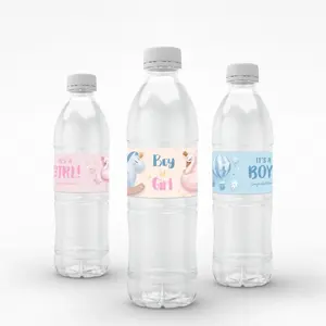 Gender Reveal Water Bottle Stickers (12 Pcs) for Baby Showers, Cute Decorative Label Set for Gender Reveal Parties, Perfect Gift Idea