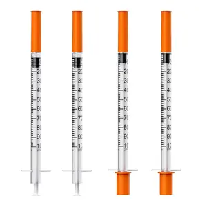 U-100 Syringe with 31G 5/16" (8MM), 1cc 31 Gauge Disposable Individual Sterile Packaged, 100 Pcs/Box
