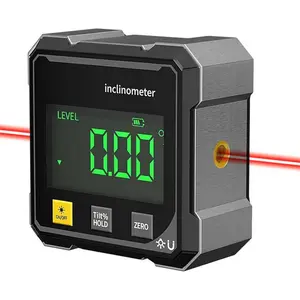 Digital Laser Angle Finder inclinometer, gradienter, Protractor Tool, Hardware, High Accuracy, Large LED Display, Four-sided Magnetic Base, USB Rechargeable, for Woodworking, Metalworking, Construction & DIY, Father's Day Gift