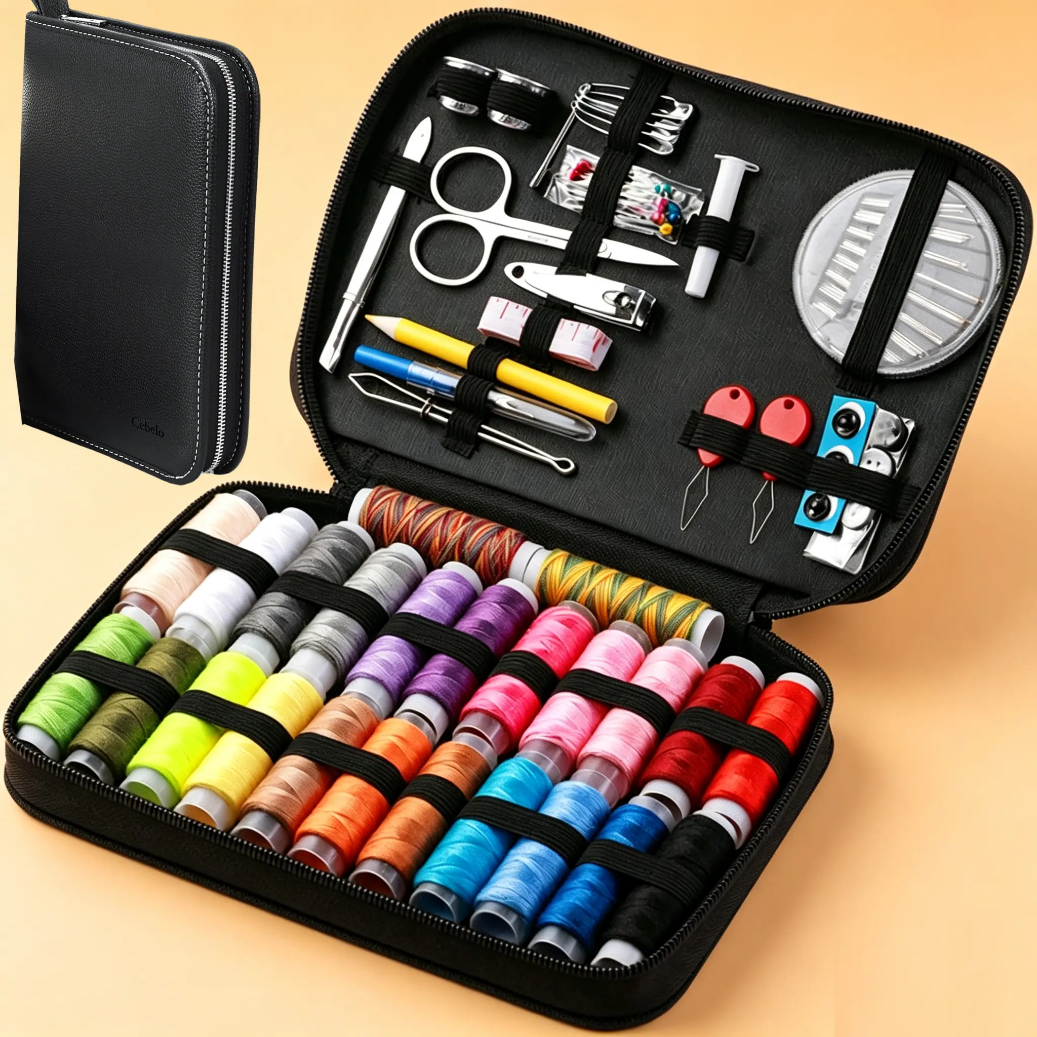 Sewing Kit for Adults with Needle Threader, Sewing Needles and Thread, Complete Travel Sewing Kit, Portable Needle and Thread Kit for Home, Office, Travel and Emergency Repairs