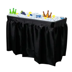 4 FT Black HDPE Outdoor Ice Table with Removable Skirt
