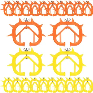 20 Pcs Calf Weaner Nose Thorn Thick Plastic Cattle Nose Rings Wening Tech Yellow Orange Plastic Weaner Tool for Farm Cattle Prevent Milk Sucking Weaning Rings