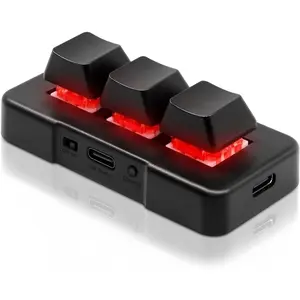 Wireless Mechanical Gaming Keypad 2 in 1 USB Mini Keyboard Customizable Macro Programmable for OSU PC Gaming and Office Work