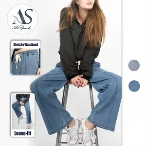 AtSpark Women's Loose Fit Wide Leg Jeans| High Waist with Tummy Control, Buttery Soft Stretch, No Weird Smell, Effortless Casual Denim, Your Go-To Relaxed Silhouette.#TikTokFashion#RelaxedFit#AtSpark Womenswear Womenswear