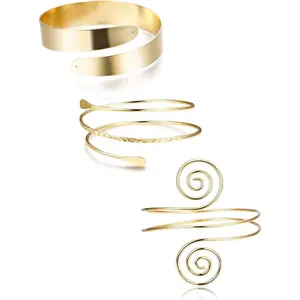 Ladies' sleeve upper arm strap, adjustable spiral design Bohemian style bracelet, elegant bracelet set