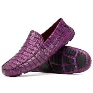 Marco Di Milano Remo in Purple Caiman Driver Loafers