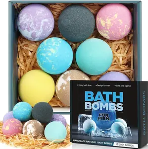 Bath Bombs for Men and Women, Valentines Day Gifts with Strong Scented Handmade Organic Bath Bombs Set, Natural Essential Oils, 8 Pack Relaxing Gifts for Men & Women, Birthday Easter Gifts