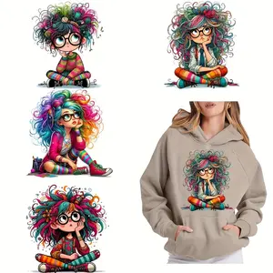 6 Pack Colorful DIY Iron on Transfer Stickers DTF Vinyl Patches for Crafts Sewing Decoration