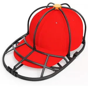 1-Pack Hat Washer Cage, Upgradedd Baseball Cap Washer for Dishwasher/Washing Machine, Hat Cleaner Protector Fit for Adult and Kids Hats, Black
