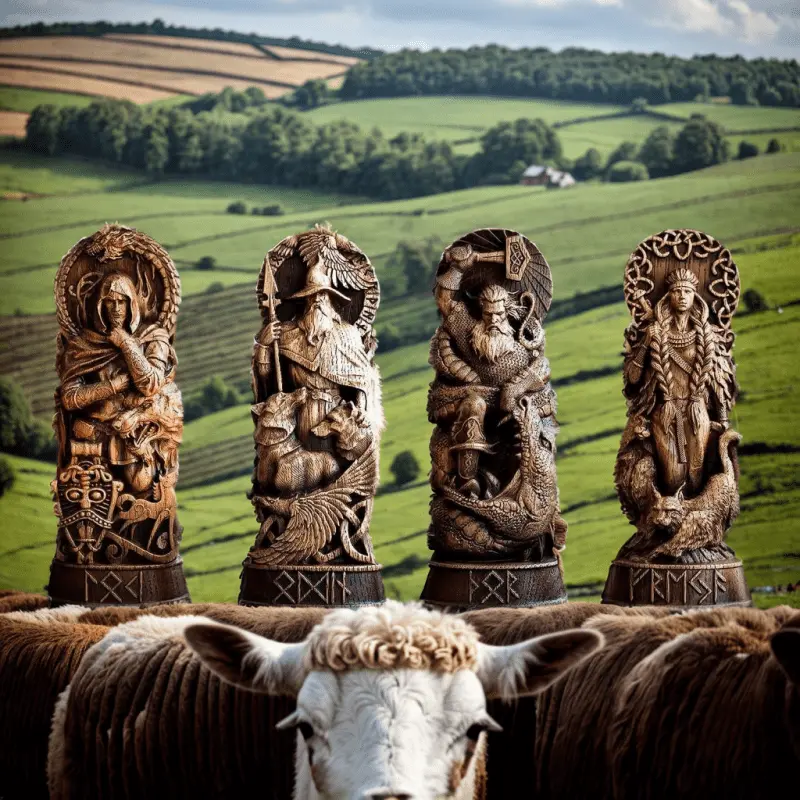 4pcs/1Set Mythological Heroes Resin Statues - Thor, Freya, Odin, Loki -  Indoor & Outdoor Decor - No Power Required - For Home & Kitchen Decor - Versatile for Multiple Room Types - Perfect Gift for Mythology Enthusiasts Ornaments