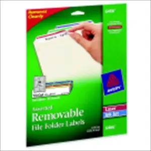 Avery 1054706 Rectangle 1 By 3 Cut Removable File Label - Laser And Inkjet Printers Multiple Color, Pack 750