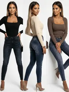 Women's 3 Piece Set Punk Style Square Neck Knitted Slim Fit Long Sleeve Top, Tight Fitting Casual Basic Sweater Knitwear for All Seasons Knitting