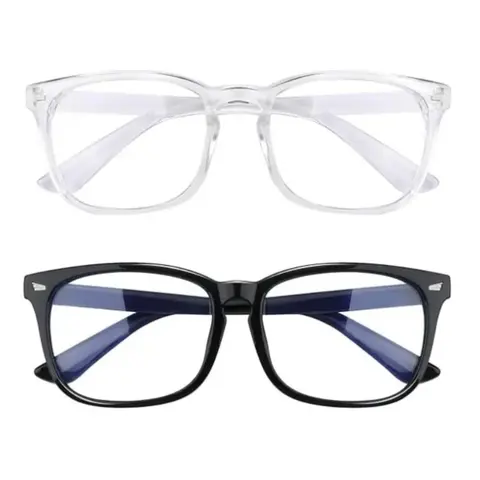 Adults' Anti Glare Eyeglasses - 99% Blue Light Blocking PC Frame Eyewear with UV Protection, 52mm Polycarbonate Lenses for Computer Gaming & Office Use, Universal Face Fit, Includes Cleaning Cloth