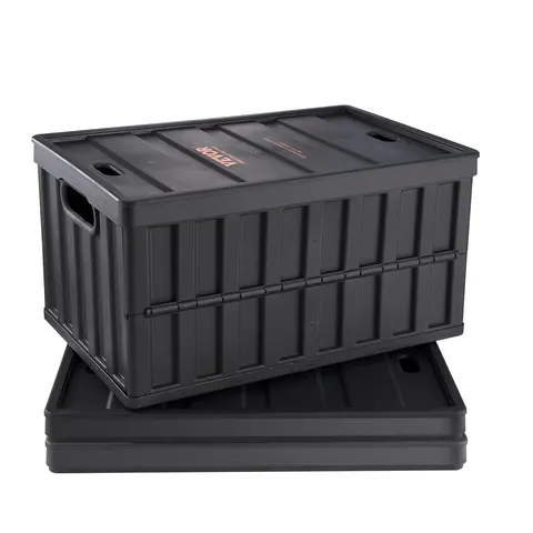 VEVOR 3-Pack 65L Collapsible Storage Bins with Lids, Folding Stackable Plastic Utility Crates with Handles, Durable Multifunctional Space-Saving Organizer for Home Storage Organization Needs