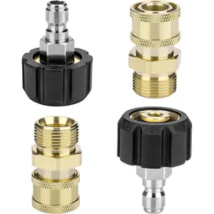 Washer Adapter Set, 2 Pair M22 (M22-14MM) 1/4'' Quick Connect,  Washer Quick Connect, it's fitting 1/4inch nozzle or  , Washer Hose, not fit 3/8inch, 5000 PSI...