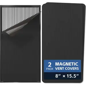 2 Pack Strong Magnetic Vent Covers 8"x15.5" Metallic Air Vent Magnet Cover for Floor Wall Ceiling Steel Registers Home RV, HVAC and AC Vents