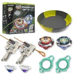 INFINITY NADO S7 Battle Set with 2 Modular Launchers & 1 Stadium Arena, Metal Defense/Endurance Type Battle Top Toy, Right/Left-Spinning Top Game Toys for Boys Girls 5+