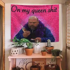 1Pc Bertram Funny Joke Pattern Tapestry, Decor for Living Room, Bedroom & Office, Perfect Party Ornament with Exquisite Hand‑crafted Art Prints, Easily Create Unique Atmosphere, All‑Season Home Decoration
