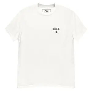 Alter Ego Messi The G.O.AT. Lionel Messi 10 The Greatest Of All Times Drip Men's classic tee