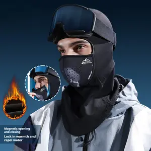 Winter magnetic ski mask for men and women cycling outdoor sports plus velvet windproof cold-proof face protection warm headgear