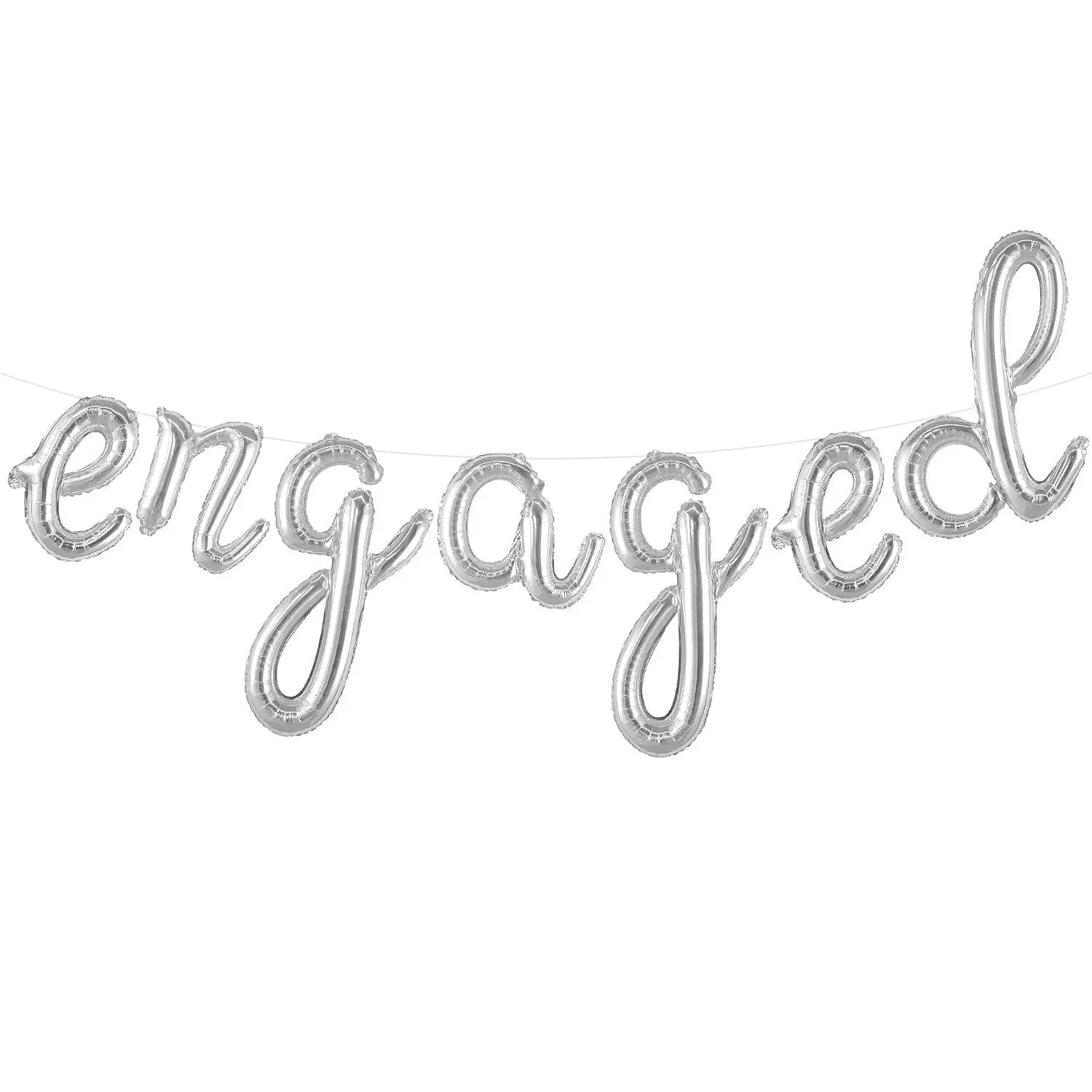 Silver Engaged Balloons Letters - 16 Inch | Engagement Balloons Sign, Engagement Party Decorations | Bachelorette Party Decorations, Bridal Shower Decoration | Just Engaged Decorations,