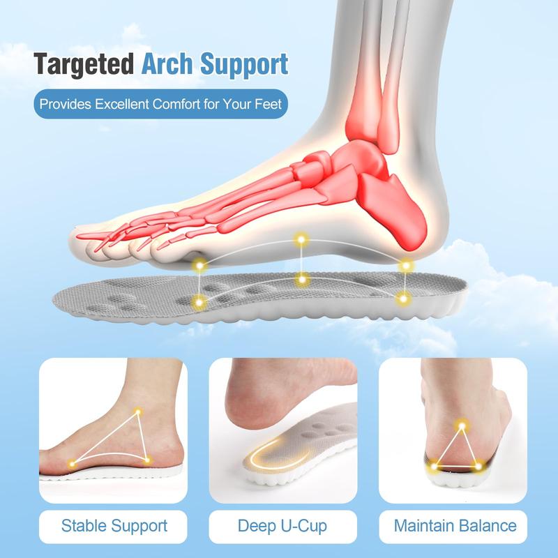4D Insoles - 4D Cloud Technology Insole - Super Soft, Ultra Comfort Insoles, 4D Sports Shoes Insoles, Acupoint Massage Insole for Foot