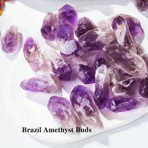 Natural Crystal Amethyst Tooth Raw Stone Aroma Diffuser Stone Demagnetisation Purification Colourful Crushed Stone Mineral Label Bulk Raw StoneCrystal Crafts Home Office Ornaments