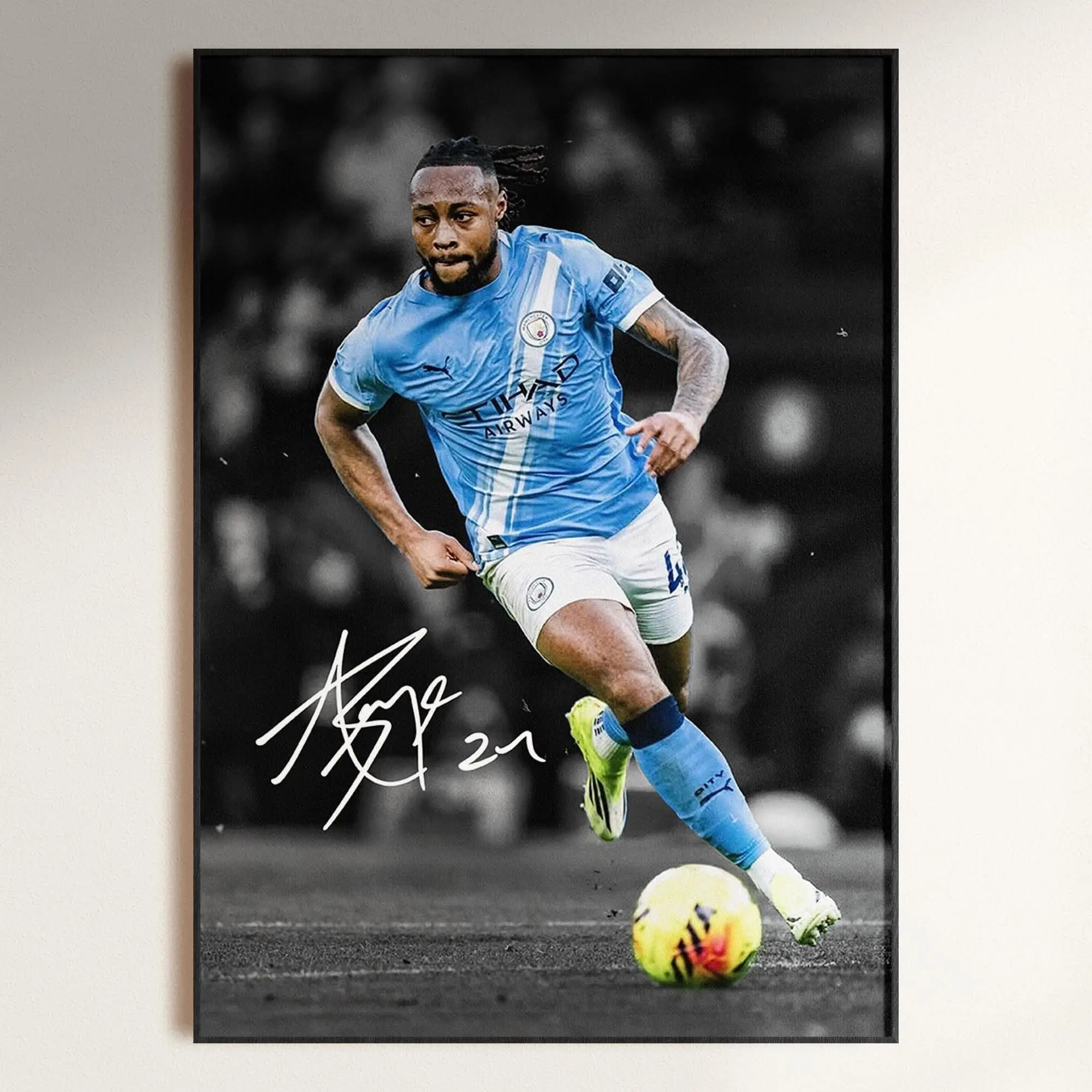 Antoine Semenyo Poster, Signed Football Poster, Manchester City Football Art Download( Unframed - Print Only )