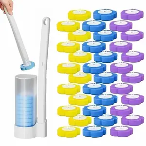 Versatile Disposable Toilet Brush, Toilet Bowl Cleaner Brush Starter Kit, Toilet Bowl Cleaning System , 1 Toilet Brush and 1 Storage Caddy,Cleaning Supplies for Home, Essentials for Sink Bathtub Drain Wash Basin Urinal
