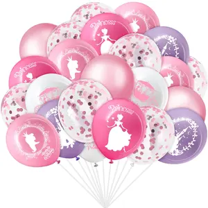 48 Pcs Princess Balloons, Pink Confetti Latex for Birthday, Baby Shower, Wedding Party Decoration