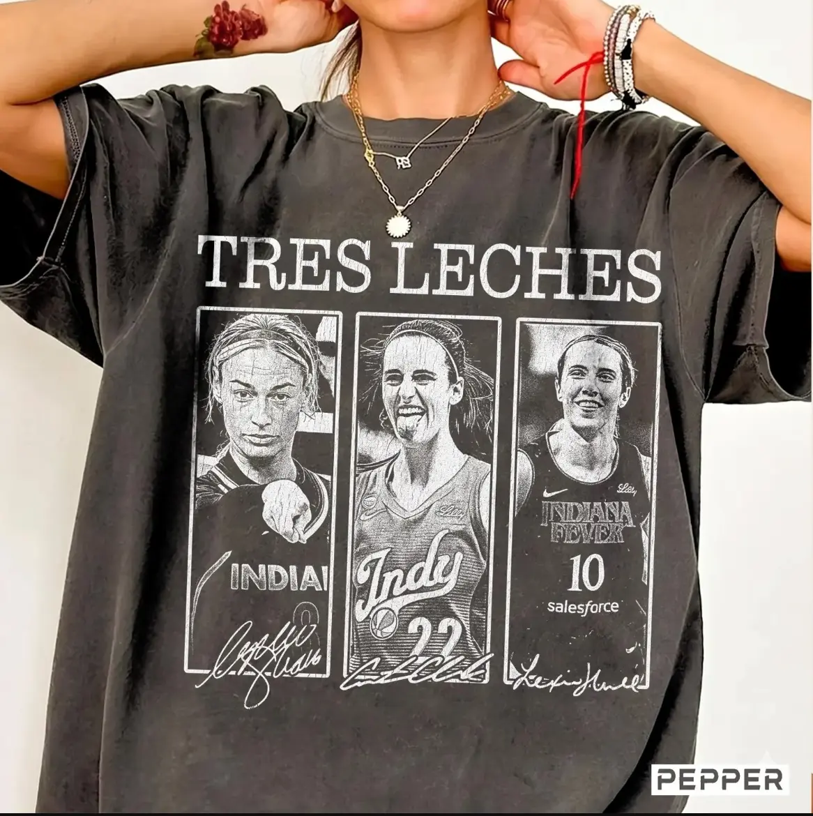 Vintage Tres Leeeeches Basketball Shirt, Bootleg Graphic Tee, Caaaitlin Claaaark Lexxxxie Hull Kaaatie Sophie Cunningham