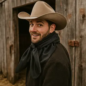 35X35" Black Jacquard Wild Rag / Scarf WR4050