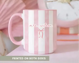 Mrs Mug Personalized Wedding Date Bride to Be Gift Bridal Shower Present Custom Gifts Newly Married Future Bride Minimalist Coffee Cup