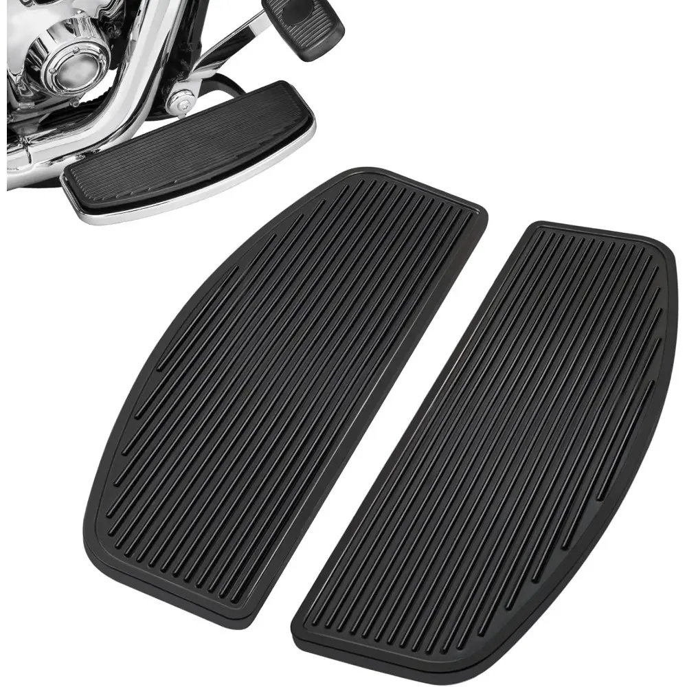 1 Pair Front Rider Insert Footboards Rubber Pads for Harley - Easy to Install, Compatible with '86-Later Touring & Trike Models, '12-'16 FLD, '86-'17 FL Softail, Road King, Electra Glide - 4.1"x11.8" Motorcycle Inserts