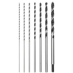 7 Pcs Extra Long Brad Point Drill Bit Set,12" 300mm Carbon Steel Wood Drill Bits Set,Fit for Bench Hand and Conventional Electric Drill