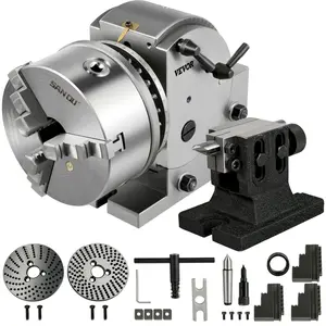 VEVOR Dividing Head BS-1 Dividing Head Set 6\" 3-jaw Chuck Semi Universal Milling Set with 6\" Chuck+Tailstock+Dividing Plates for Milling Grinding Drilling Machine