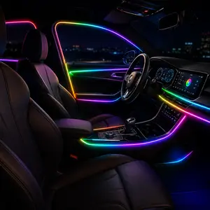 Door Frame Ambient Light Kit – USB 4-Port Hub, 3.5M RGB LED Car Interior Light Strip with APP & Remote Control for SUV Sedan Truck#CarAmbientLight #RGBCarLights #CarInteriorLights #LEDCarLights #CarAccessories #CarMods #CarTok #AmbientLighting