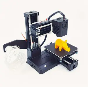 Mini Desktop 3D Printer for Beginners, 100×100×100mm Print Size Portable FDM 3D Printing Machine with Free PLA Filament, TF Card Preloaded Models & Multi-Language Manual for Kids & Home DIY
