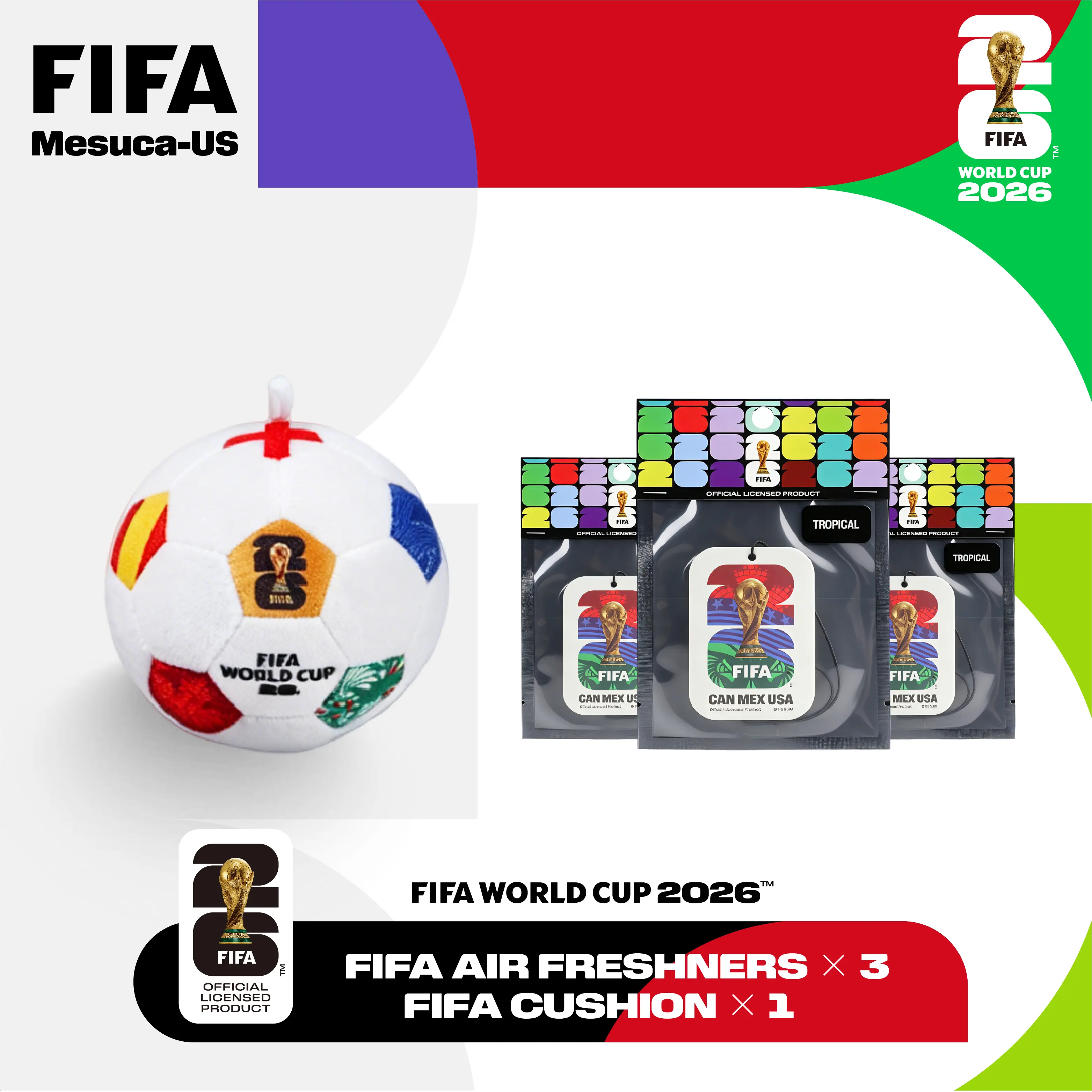 ️Ultimate Fan Combo! 1x FIFA CUSHION + 3x FIFA AIR FRESHNERS  Upgrade your space today!
