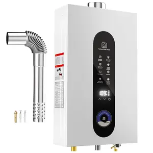 Natural Gas Tankless Water Heater, 18L Instant Hot Water Heater with Fahrenheit Digital Display, Indoor Installation Up to 4.76GPM, 122837BTU