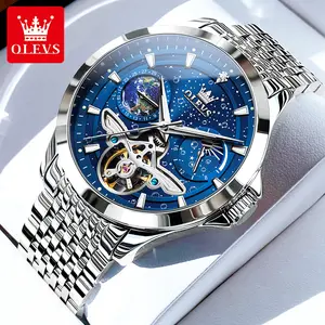 Authentic trendy high-end sports automatic mechanical watch OLEVS brand new hollow design multi-function dial luminous waterproof men's watch 6705