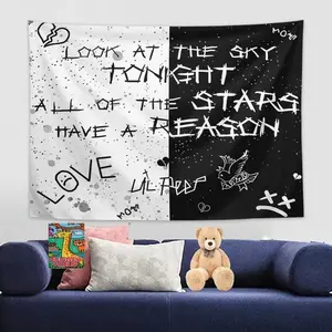 LIL Peep Flag 3x5Ft Flag Motivational Wall Art for Man Cave Inspirational Decor with Brass Grommet Pattern Wall Hanging Multifunctional Home Accessory